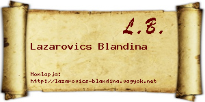 Lazarovics Blandina névjegykártya